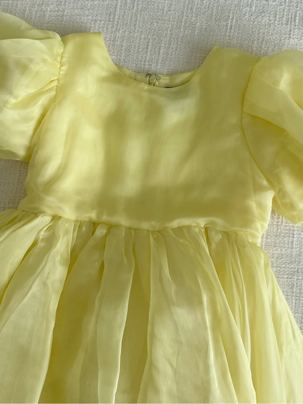 Bardot Girls Yellow Puff Sleeve Formal Dress